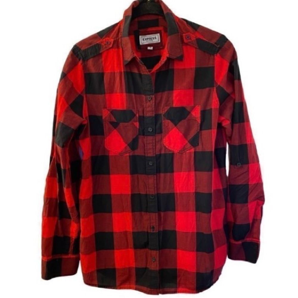 Express women’s buffalo check plaid, longsleeve shirt, size XS